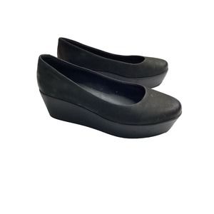 Vagabond platform wedges, size 38 black suede, Rubber Soul size 7 slip on career
